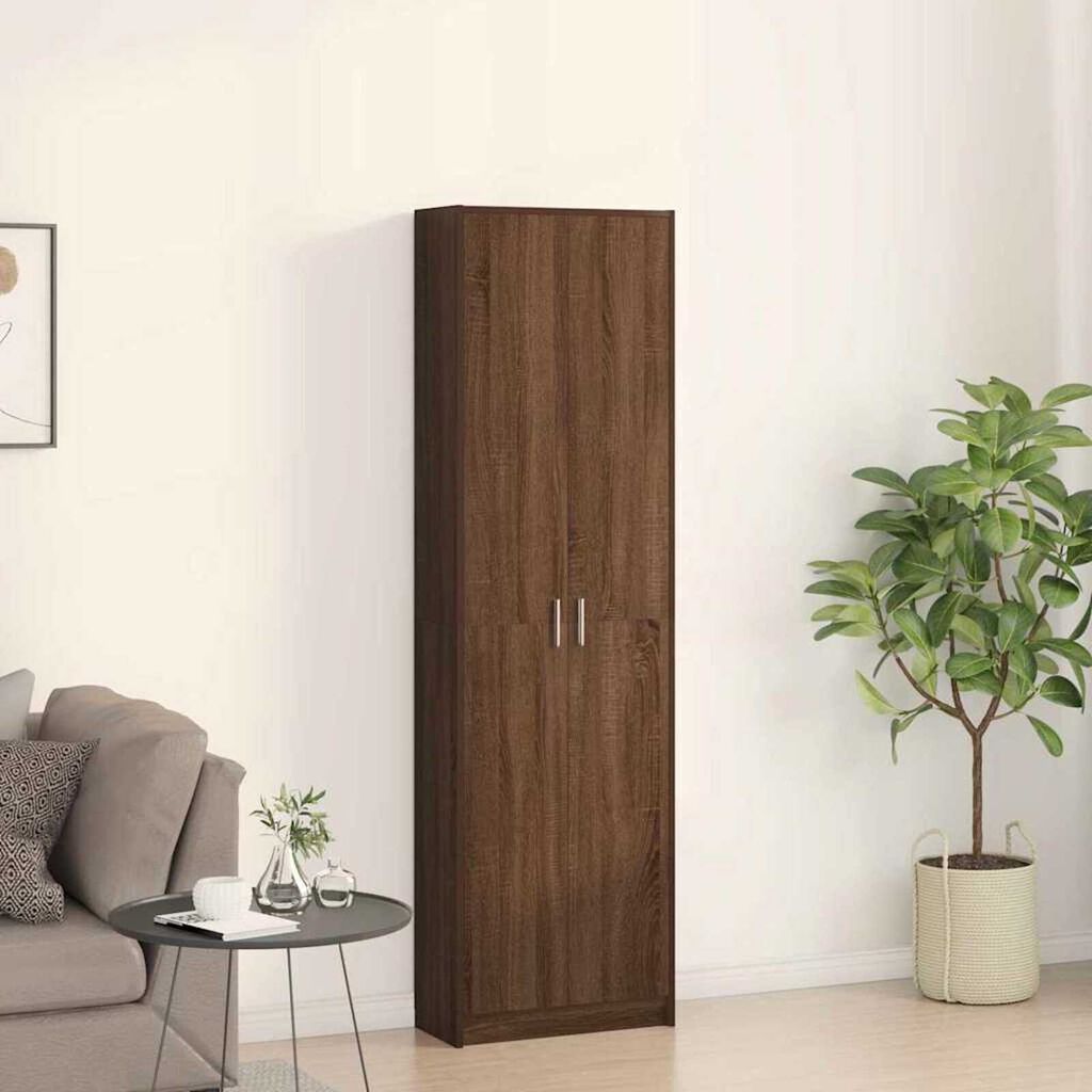 vidaXL Ντουλάπι με ράφι Καφέ δρυς 55 x 25 x 189 εκ. Επεξεργασμένο ξύλο
