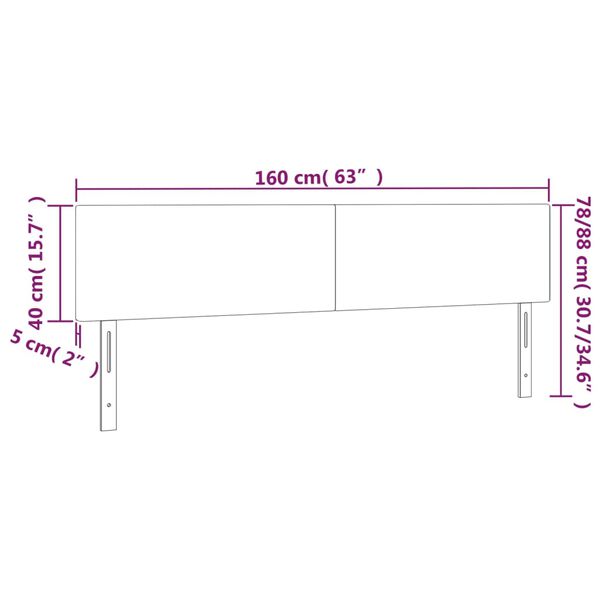 vidaXL Κεφαλάρια Κρεβατιού 2 τεμ. Καπουτσίνο 80x5x78/88 εκ. Συνθ.Δέρμα
