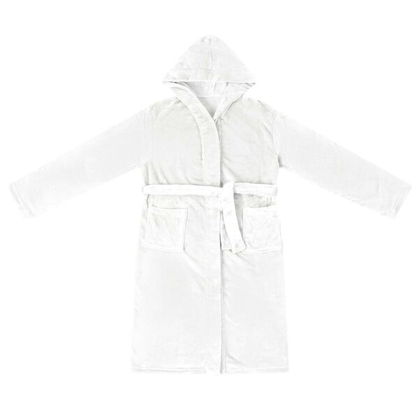 vidaXL Φόρμα Μπάνιου Με Κουκούλα Λευκό l Φανέλα