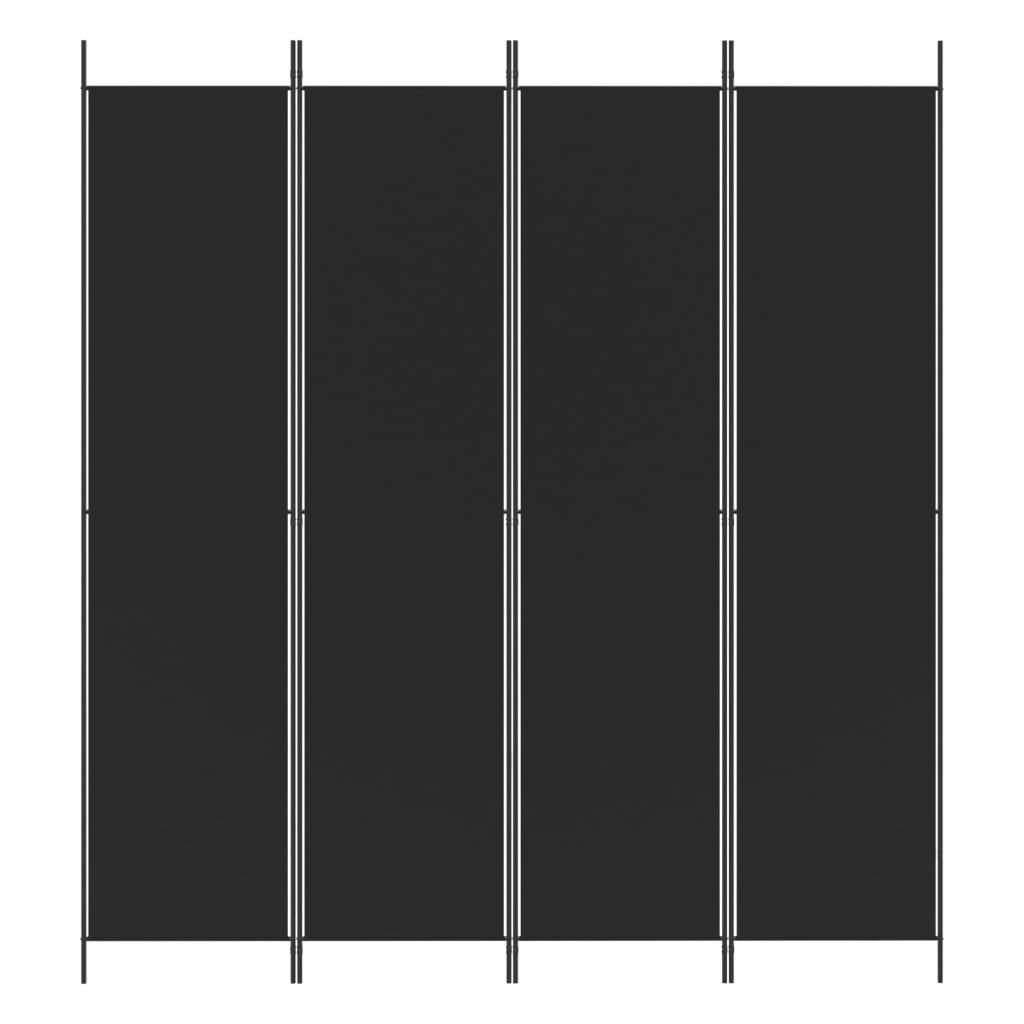 vidaXL Διαχωριστικό Δωματίου με 4 Πάνελ Μαύρο 200 x 220 εκ. Υφασμάτινο