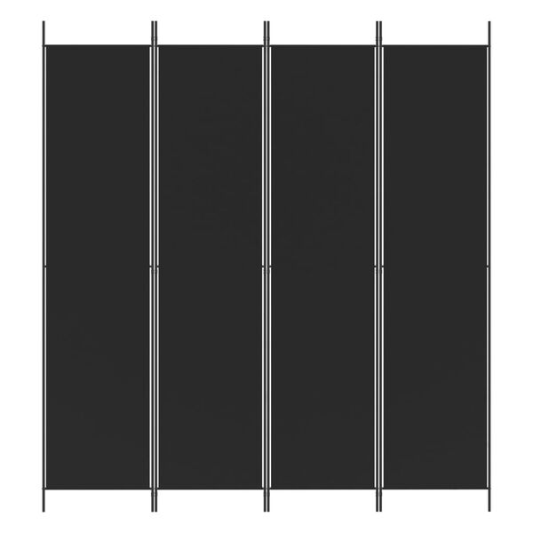 vidaXL Διαχωριστικό Δωματίου με 4 Πάνελ Μαύρο 200 x 220 εκ. Υφασμάτινο