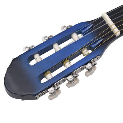 vidaXL Κλασική Κιθάρα Σετ 12 Τεμαχίων για Αρχάριους Μπλε 4/4 39''