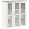vidaXL Ντουλάπι BODO Λευκό/Καφέ 115,5x43x200,5 εκ. Μασίφ Ξύλο Πεύκου