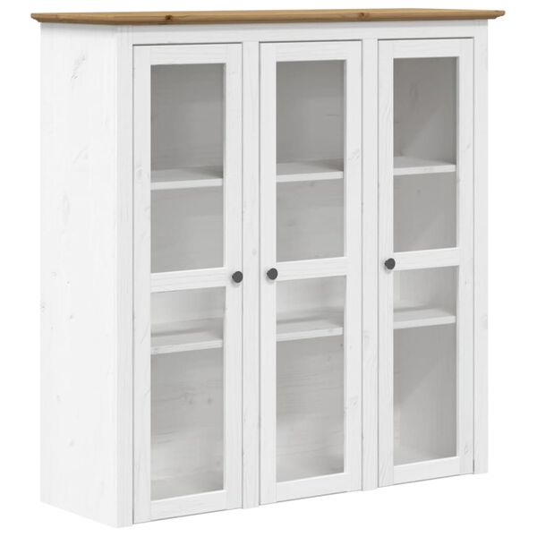 vidaXL Ντουλάπι BODO Λευκό/Καφέ 115,5x43x200,5 εκ. Μασίφ Ξύλο Πεύκου