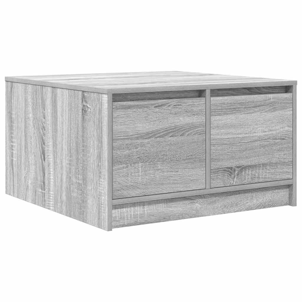 vidaXL Τραπεζάκι σαλονιού με συρτάρια Γκρι Sonoma 70,5x70x40 εκ.