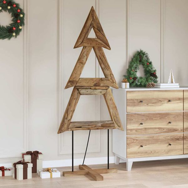 vidaXL Χριστουγεννιάτικο Δέντρο με βάση Καφέ 180 cm Μασίφ ξύλο teak