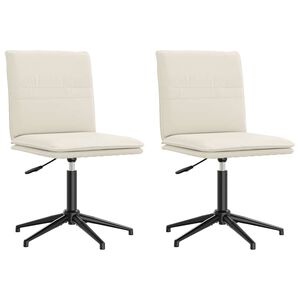 vidaXL Καρέκλες Τραπεζαρίας 2 τεμ. Κρεμ Βελούδινες