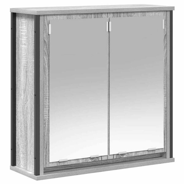 vidaXL Σετ Επίπλων Μπάνιου με ράφι 5 pcs Γκρι σονόμα και Μαύρο