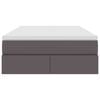 vidaXL Κρεβάτι με αποθηκευτικό χώρο και στρώμα Γκρι 120 x 190 cm