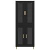 vidaXL Highboard &Mu;&alpha;ύ&rho;&eta; &Omicron;&xi;&upsilon;ά 69,5 x 34 x 180 &epsilon;&kappa;. &Epsilon;&pi;&epsilon;&xi;&epsilon;&rho;&gamma;&alpha;&sigma;&mu;έ&nu;&omicron; &xi;ύ&lambda;&omicron;
