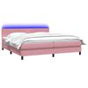vidaXL &Kappa;&rho;&epsilon;&beta;ά&tau;&iota; Boxspring &mu;&epsilon; &Sigma;&tau;&rho;ώ&mu;&alpha; & LED &rho;&omicron;&zeta; 180x220 cm &Beta;&epsilon;&lambda;&omicron;ύ&delta;&iota;&nu;&omicron;