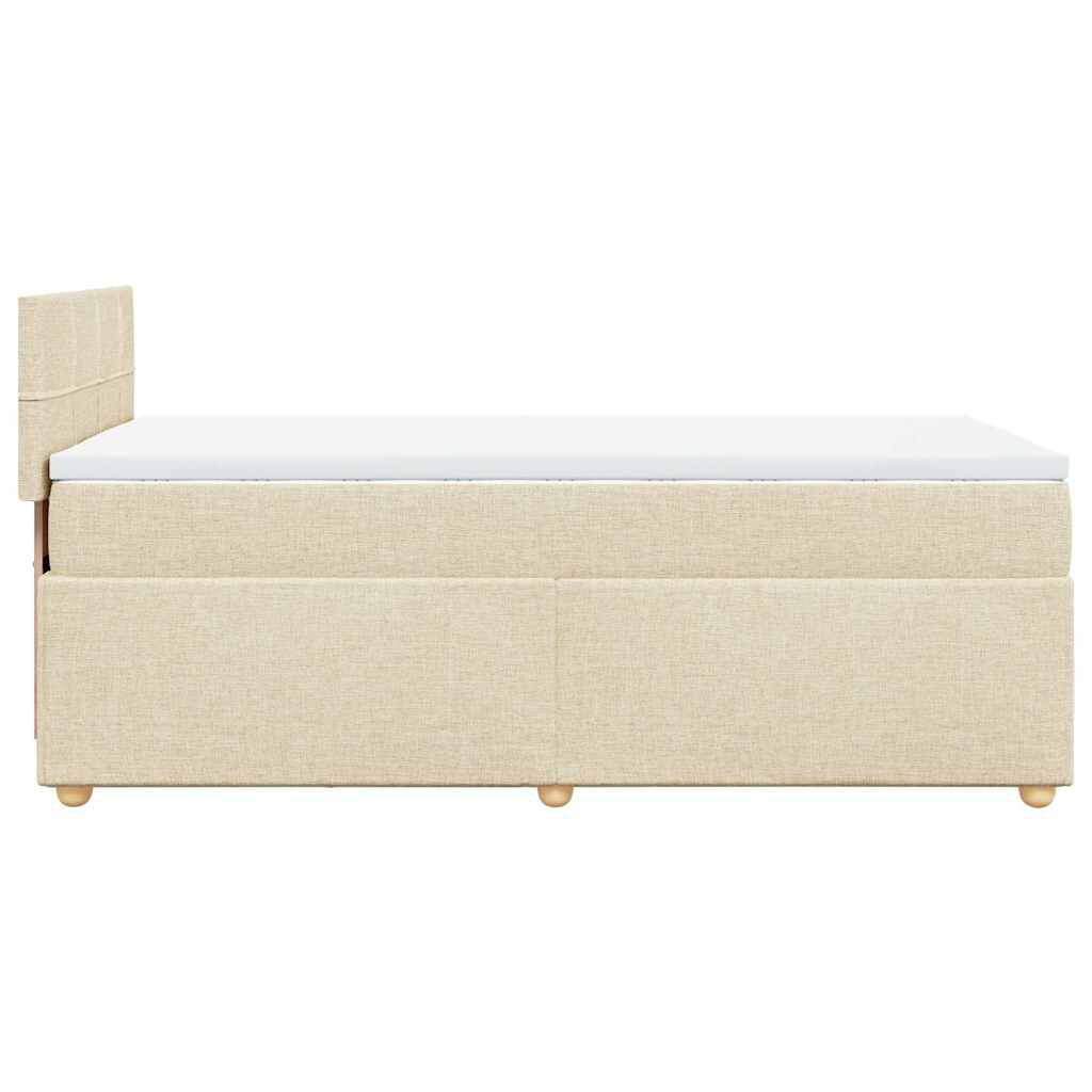 vidaXL Κρεβάτι Boxspring με Στρώμα Κρεμ 80 x 200 εκ. Υφασμάτινο