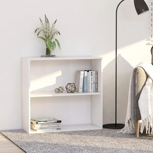 vidaXL &Beta;&iota;&beta;&lambda;&iota;&omicron;&theta;ή&kappa;&eta; &mu;&epsilon; 2 &Rho;ά&phi;&iota;&alpha; &Lambda;&epsilon;&upsilon;&kappa;ή 80x30x76,5 &epsilon;&kappa;. &alpha;&pi;ό &Epsilon;&pi;&epsilon;&xi;. &Xi;ύ&lambda;&omicron;