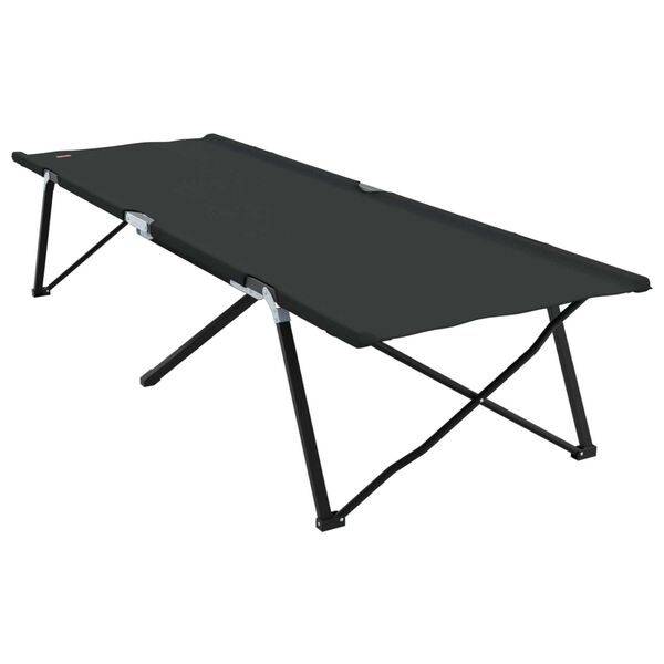 vidaXL Αναδιπλούμενο Κρεβάτι Κάμπινγκ Μαύρο 206 x 76 x 74 εκ