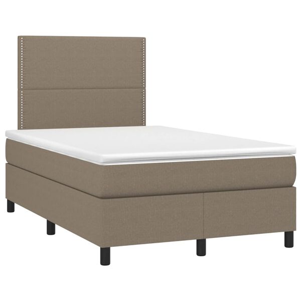 vidaXL &Kappa;&rho;&epsilon;&beta;ά&tau;&iota; Boxspring &mu;&epsilon; &Sigma;&tau;&rho;ώ&mu;&alpha; & LED Taupe 120x190 &epsilon;&kappa;. &Upsilon;&phi;&alpha;&sigma;&mu;ά&tau;&iota;&nu;&omicron;