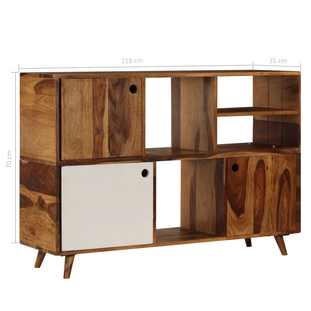 vidaXL Ντουλάπι με Ράφια 118 x 35 x 70 εκ. από Μασίφ Ξύλο Sheesham