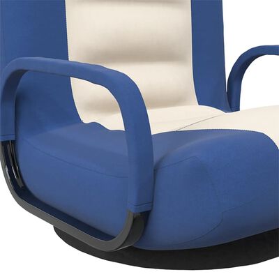 vidaXL Καρέκλα Δαπέδου Περιστρεφόμενη Μπλε και Κρεμ Υφασμάτινη