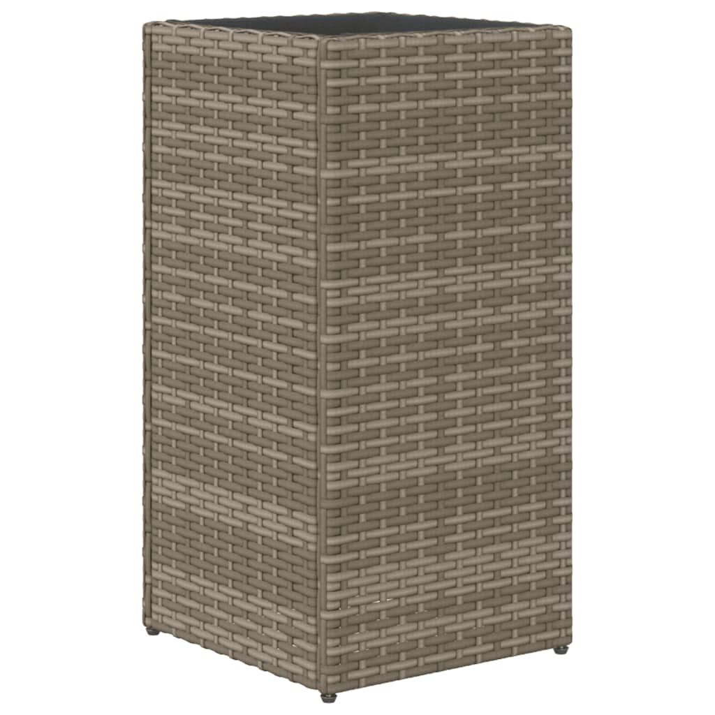 vidaXL Ζαρντινιέρες Κήπου 2 τεμ. Γκρι 30x30x60 εκ. από Συνθετικό Ρατάν