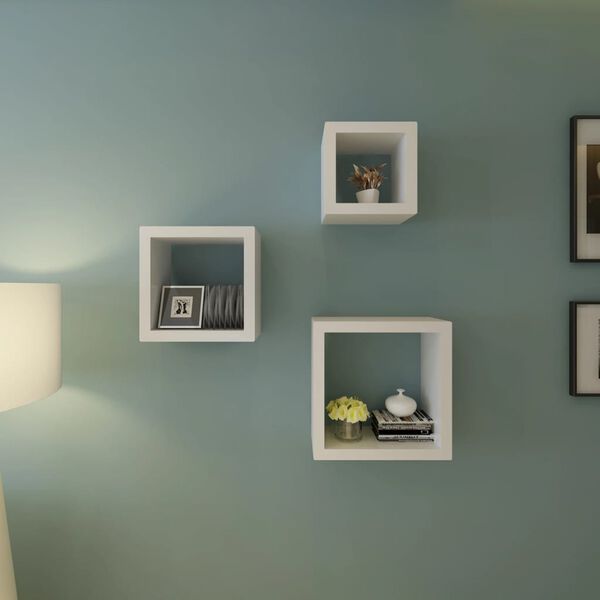 Ράφια κύβοι Σετ 3 τεμαχίων Λευκοί