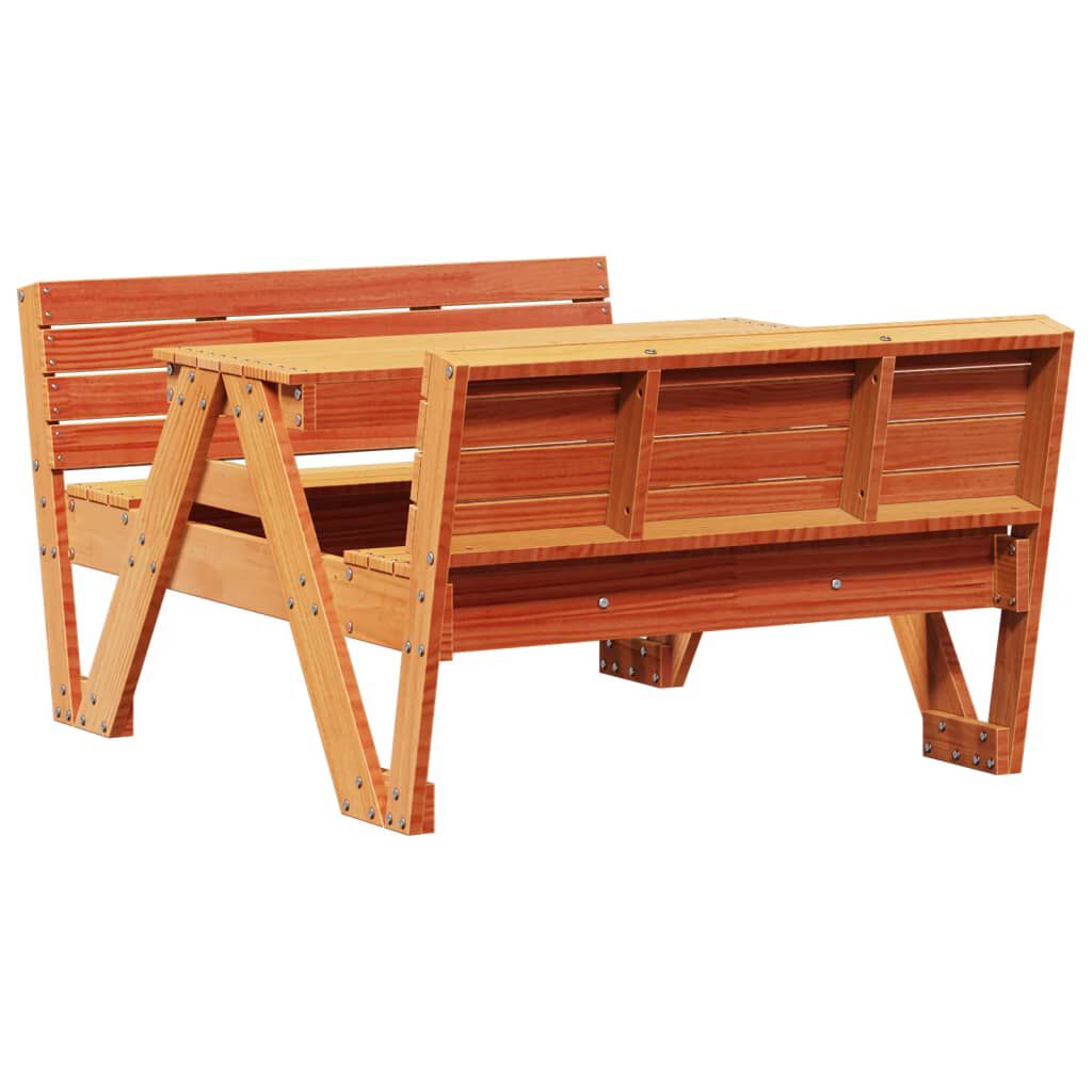vidaXL Τραπέζι Πικνίκ για Παιδιά 88x122x58 εκ. Καφέ Μασίφ Ξύλο Πεύκου