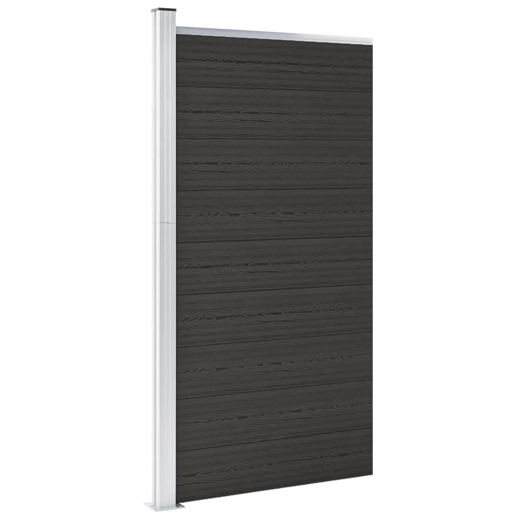 vidaXL Πάνελ Περίφραξης Μαύρο 95 x 186 εκ. από WPC