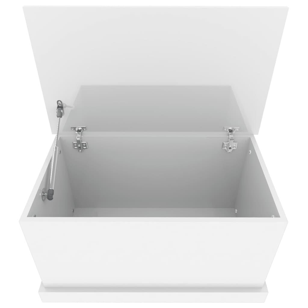 vidaXL Κουτί Αποθήκευσης Γυαλ. Λευκό 70x40x38 εκ. Επεξεργασμένο Ξύλο