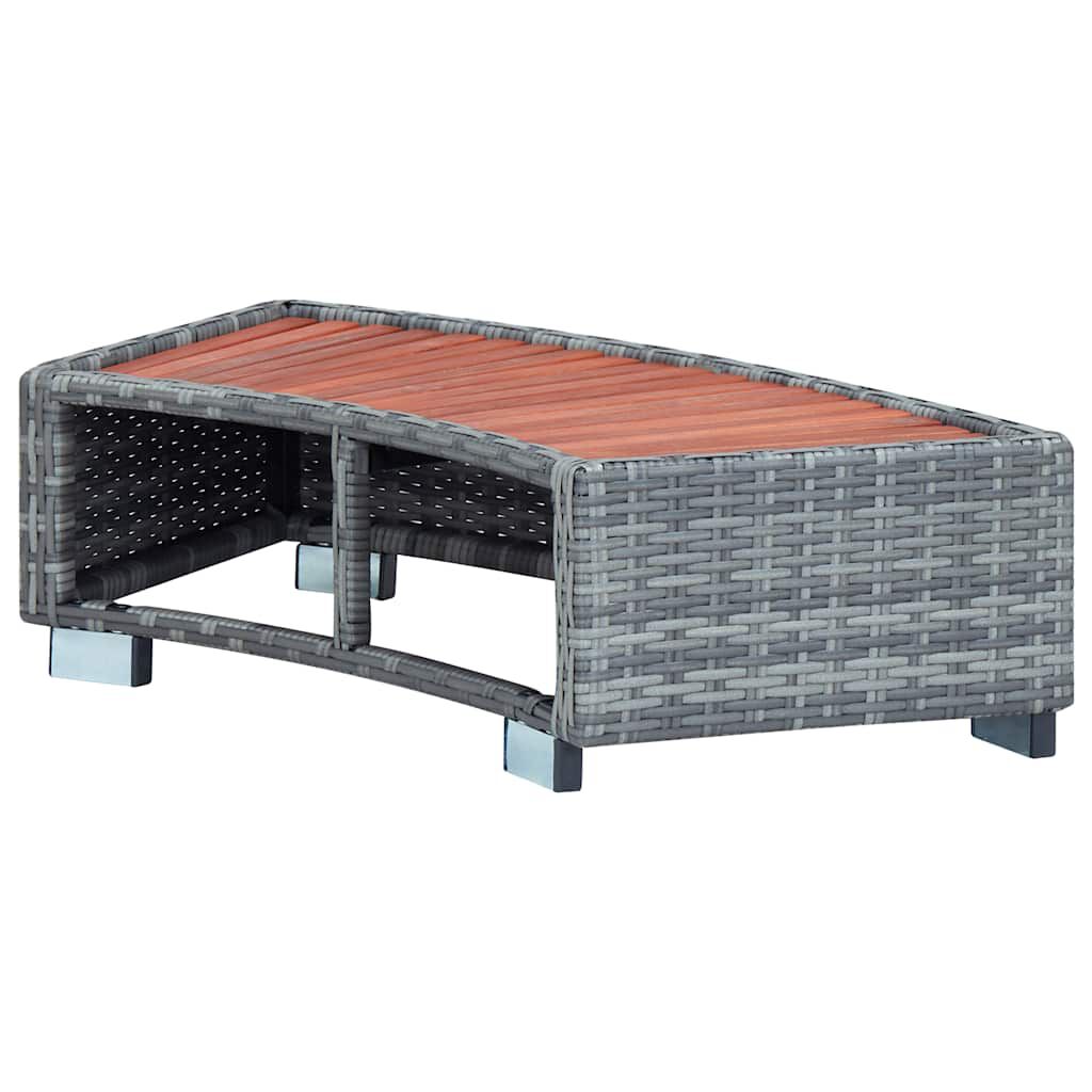 vidaXL Σκαλοπάτι για Σπα Γκρι 92 x 45 x 25 εκ. από Συνθετικό Ρατάν