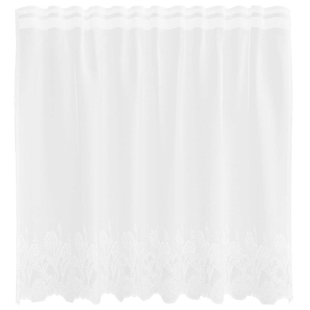 vidaXL Κουρτίνα Δαντέλας με κουρτίνες Floral Λευκό 150 x 100 cm Πολυεστέρας