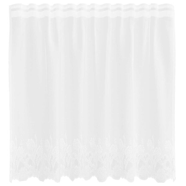 vidaXL Κουρτίνα Δαντέλας με κουρτίνες Floral Λευκό 150 x 100 cm Πολυεστέρας
