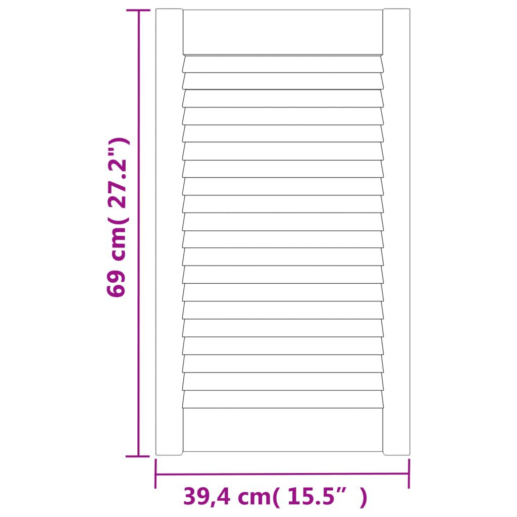 vidaXL Πορτάκια με Περσίδες 2 Τεμ. 69x39,4 εκ. από Μασίφ Ξύλο Πεύκου