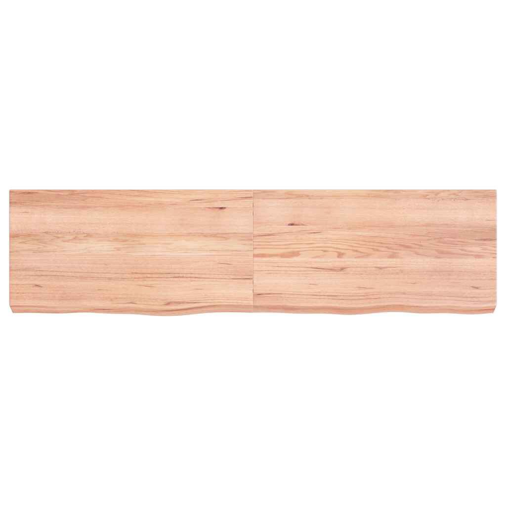 vidaXL Ράφι Τοίχου Ανοιχτό Καφέ 120x30x(2-6)εκ. Επεξ. Μασίφ Ξύλο Δρυός
