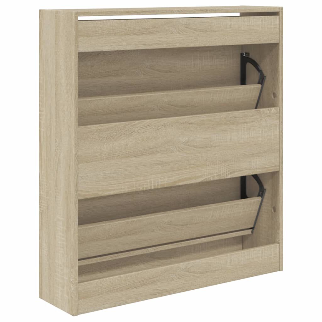 vidaXL Παπουτσοθήκη Sonoma Δρυς 80x21x87,5 εκ. από Επεξεργασμένο Ξύλο