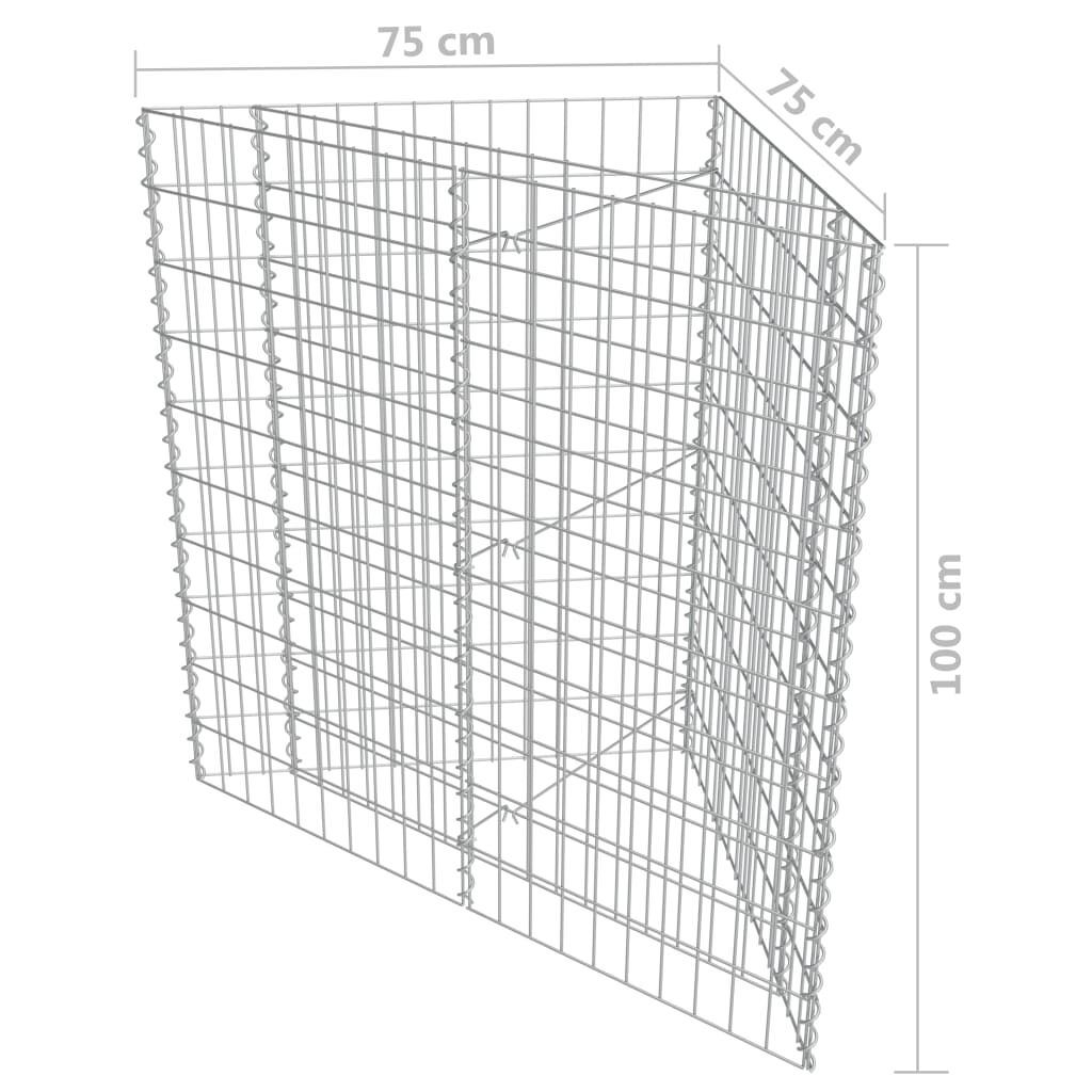 vidaXL Συρματοκιβώτιο-Γλάστρα Υπερυψωμένη 75x75x100 εκ. Γαλβ. Χάλυβας
