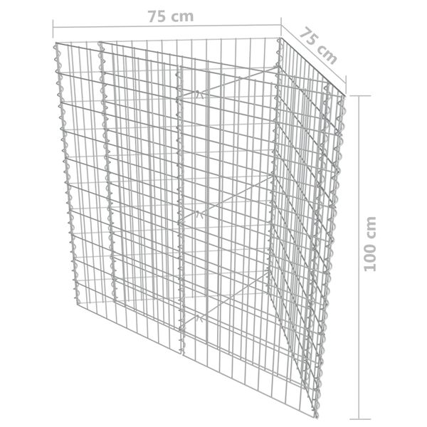 vidaXL Συρματοκιβώτιο-Γλάστρα Υπερυψωμένη 75x75x100 εκ. Γαλβ. Χάλυβας