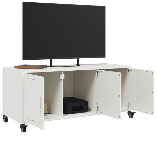 vidaXL Έπιπλο Τηλεόρασης Λευκό 100,5x39x43,5 εκ. Ατσάλι