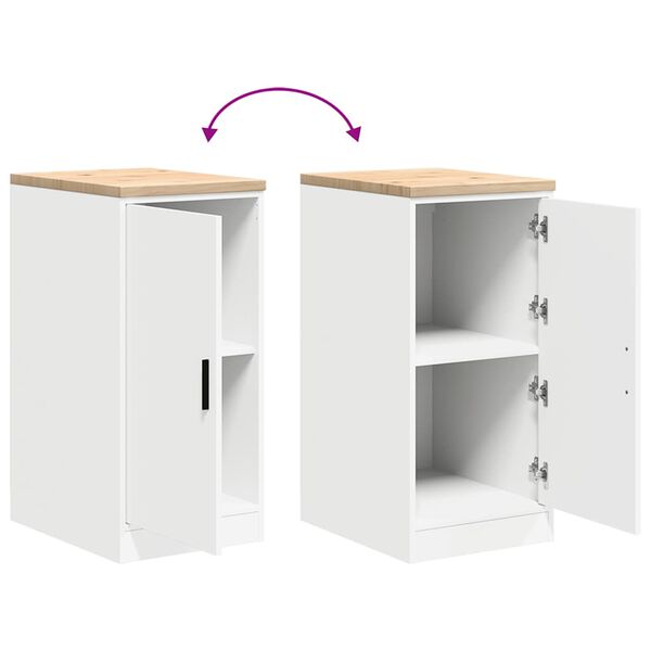 vidaXL ντουλάπι αποθήκευσης γκαράζ Λευκό 40x51x85 εκ μασίφ ξύλο πεύκο
