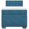 vidaXL Κρεβάτι Boxspring με Στρώμα Σκούρο Μπλε 100x200 εκ. Βελούδινο