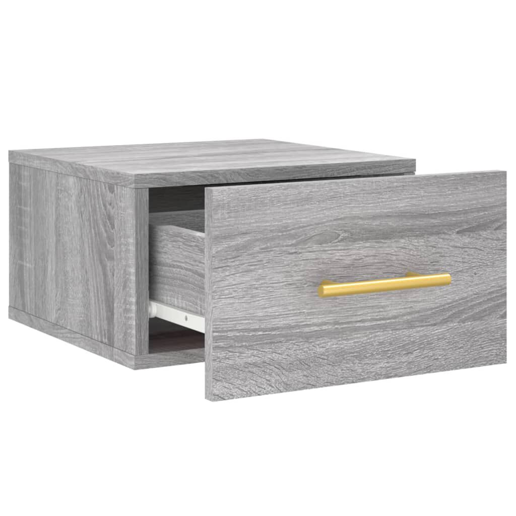 vidaXL Κομοδίνα Επιτοίχια Γκρι Sonoma 35 x 35 x 20 εκ.