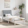vidaXL Σκελετός Κρεβατιού με Επενδεδυμένο Κεφαλάρι Λευκό 75 x 190 cm