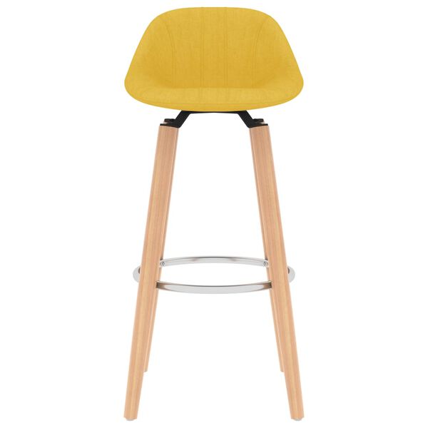 vidaXL Σκαμπό Μπαρ 2 τεμ. Κίτρινο Μουσταρδί Υφασμάτινα