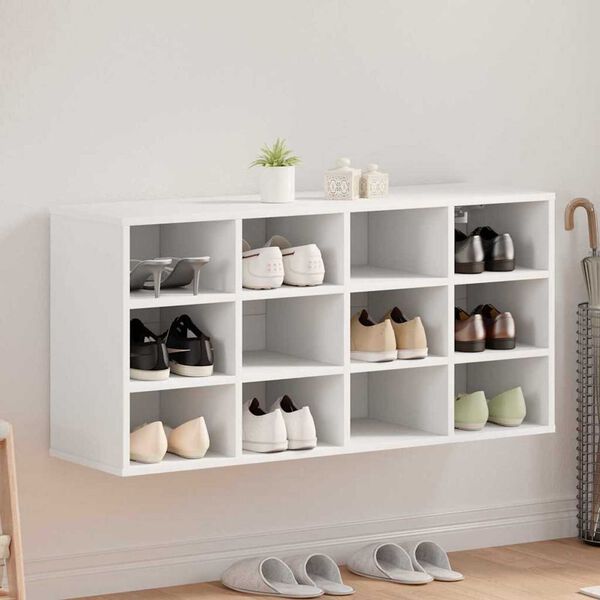 vidaXL Ντουλάπα Παπουτσιών Λευκό 103 x 30 x 51 εκ. Επεξεργασμένο ξύλο