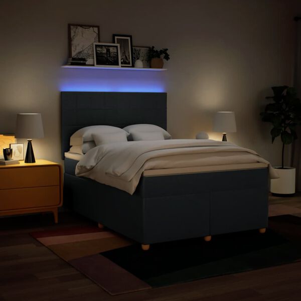 vidaXL &Kappa;&rho;&epsilon;&beta;ά&tau;&iota; Boxspring &mu;&epsilon; &Sigma;&tau;&rho;ώ&mu;&alpha; &Mu;&pi;&lambda;&epsilon; 140x190 &epsilon;&kappa;. &Upsilon;&phi;&alpha;&sigma;&mu;ά&tau;&iota;&nu;&omicron;