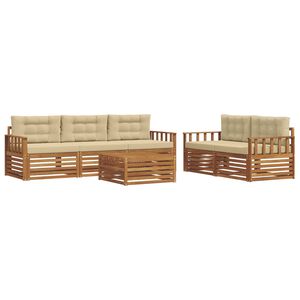 vidaXL &Sigma;&epsilon;&iota;&rho;ά &Kappa;&alpha;&nu;&alpha;&pi;έ &Epsilon;&xi;&omega;&tau;&epsilon;&rho;&iota;&kappa;&omicron;ύ &mu;&epsilon; &mu;&alpha;&xi;&iota;&lambda;ά&rho;&iota; 6 pcs &Phi;&upsilon;&sigma;&iota;&kappa;ό &kappa;&alpha;&iota; &Mu;&pi;&epsilon;&zeta;
