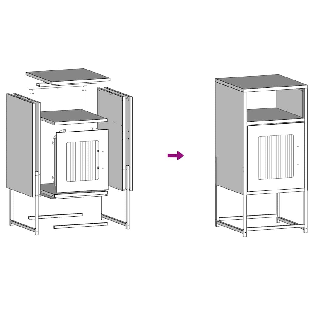 vidaXL Κομοδίνο ανθρακί 36x39x78 cm από χάλυβα ψυχρής έλασης