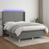 vidaXL &Kappa;&rho;&epsilon;&beta;ά&tau;&iota; Boxspring &mu;&epsilon; &Sigma;&tau;&rho;ώ&mu;&alpha; & LED &Sigma;&kappa;.&Gamma;&kappa;&rho;&iota; 140x190&epsilon;&kappa;. &Upsilon;&phi;&alpha;&sigma;&mu;ά&tau;&iota;&nu;&omicron;