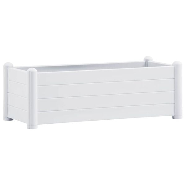 vidaXL Ζαρντινιέρα Υπερυψωμένη Λευκή 100 x 43 x 35 εκ. Πολυπροπυλένιο