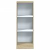 vidaXL Βιβλιοθήκη με 3 Ράφια Λευκό/Sonoma 40x24x109 εκ. Επεξεργ. Ξύλο