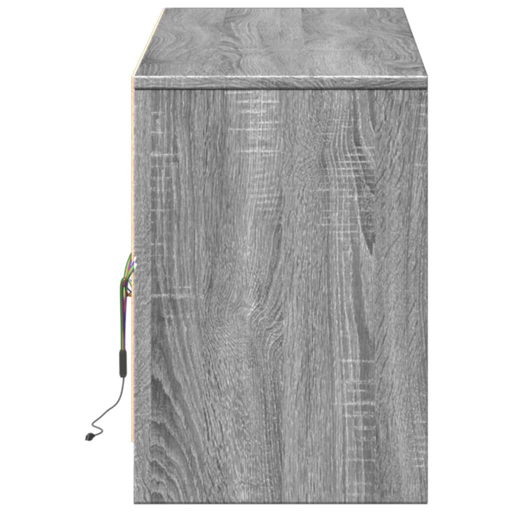 vidaXL Έπιπλο Τηλεόρασης με LED Γκρι Sonoma 140x34x50 εκ. Επεξ. Ξύλο