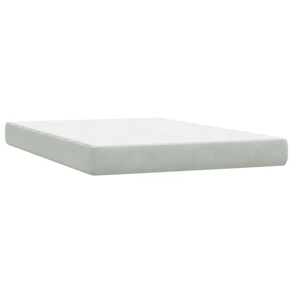 vidaXL Κρεβάτι Boxspring με Στρώμα Ανοιχτό Γκρι 160x210 εκ. Βελούδινο