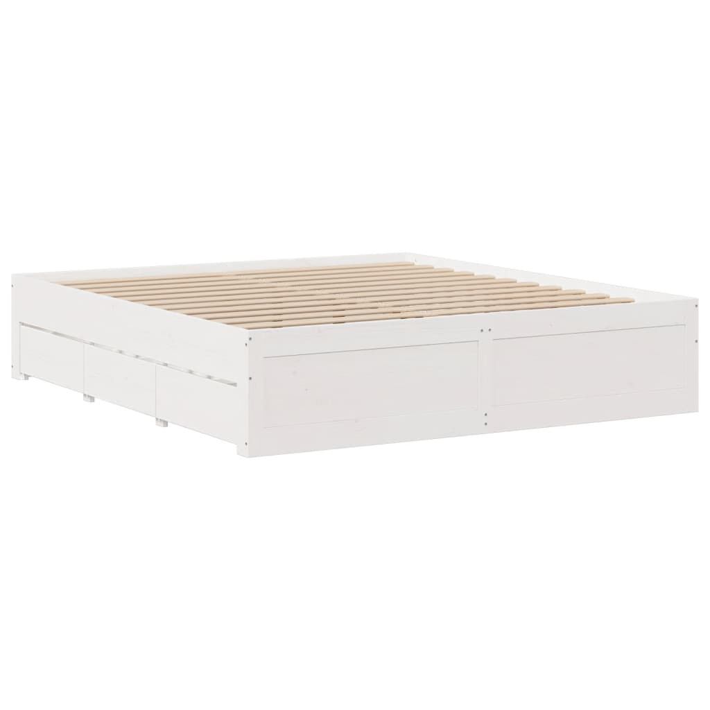vidaXL Σκελετός Κρεβατιού Χωρίς Στρώμα 180x200 εκ Μασίφ Ξύλο Πεύκου